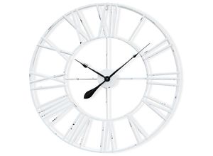 5060524221676 - Casa Chic Queensway 80 Wanduhr Metallrahmen geräuschlos Ø 76 cm - Weiß