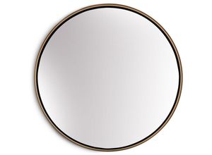5060524222147 - Elegance by Goldener Wandspiegel aus Metall - Rund 40 cm Durchmesser - Galvanisiertes Metall - Ideal für Badezimmer und Wohnzimmer - Gold - Gold