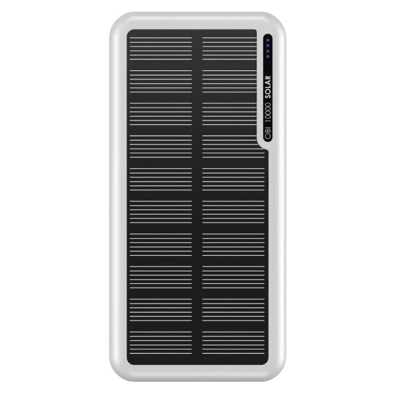 5060746170110 - 000mAh Solar Powerbank - White Obi 10000mAh Solar Powerbank - White POSWHT 5060746170110