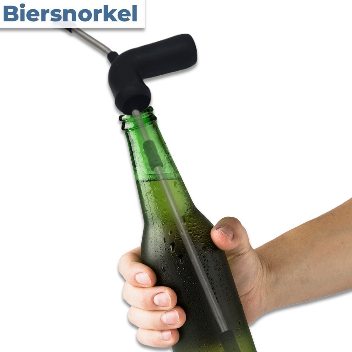 5060953500106 - Bierschnorchel für Partys - Bier-Atten-Gadget - einfach und lustig zu benutzen - Bierstrohhalm - Schwarz