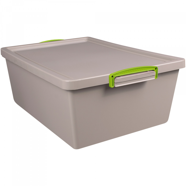 5060980790006 - Aufbewahrungsbox Recycling Economie 43-NST-RDG 43 Liter mit Deckel außen 695x440x230mm Polypropylen 100 % recycelt taubengra