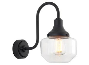 5061053762739 - Monza Kuppel-Wandleuchte für den Außenbereich mattschwarz klares Glas - Merano