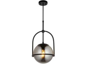 5061053763194 - Trieste Globe Pendel-Deckenleuchte Mattschwarz geräuchertes Spiegelglas - Merano