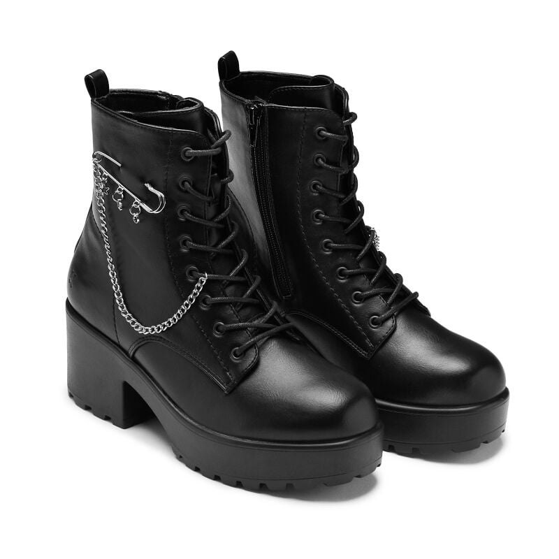 5061074031913 - Salvius Safety Pin Military Lace Up Boot Schnürstiefel schwarz in EU37