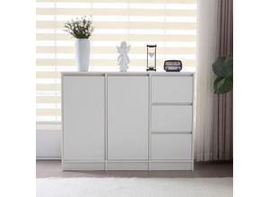 5061280782722 - Redom - Moderner Sideboard-Schuhschrank mit viel Stauraum zwei Türen und drei Schubladen mit verstellbarem Einlegeboden für Esszimmer Wohnzimmer