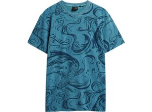 5063068044114 - Superdry T-Shirt Allover-Print Baumwolle für Herren blau M