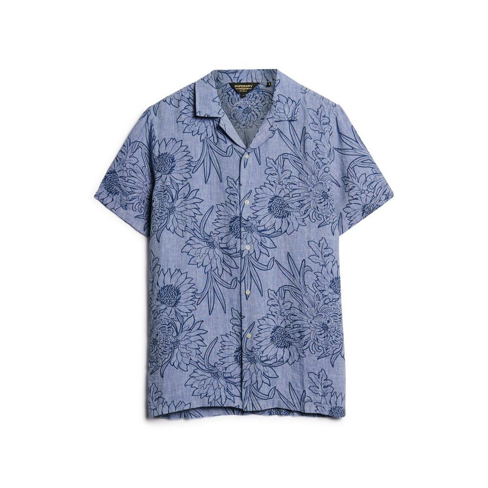 5063068076245 - Leinenhemd mit offenen Kragen und Print Superdry