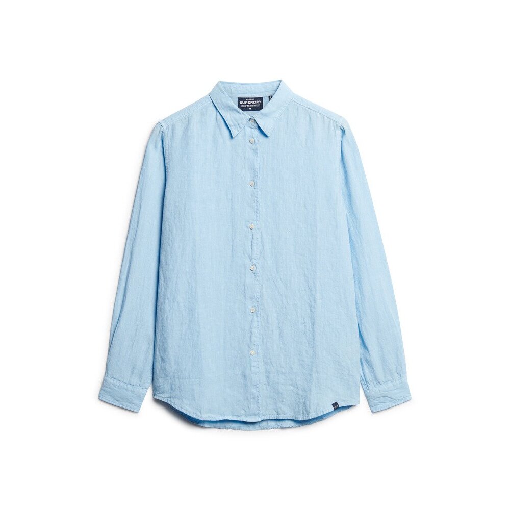 5063068114855 - Langarm-Bluse aus Leinen für Frauen Boyfriend