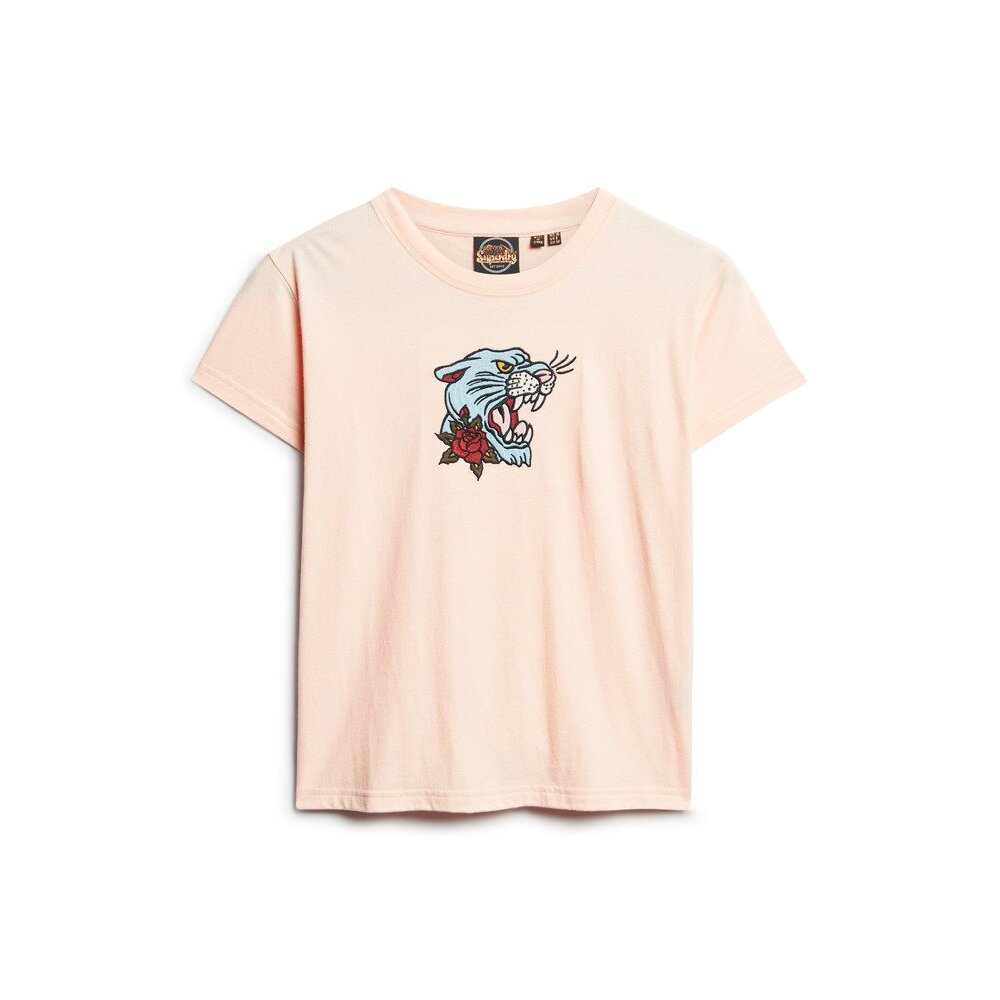 5063068146306 - Tattoo-Effekt besticktes Slim-Fit T-Shirt für Frauen Superdry