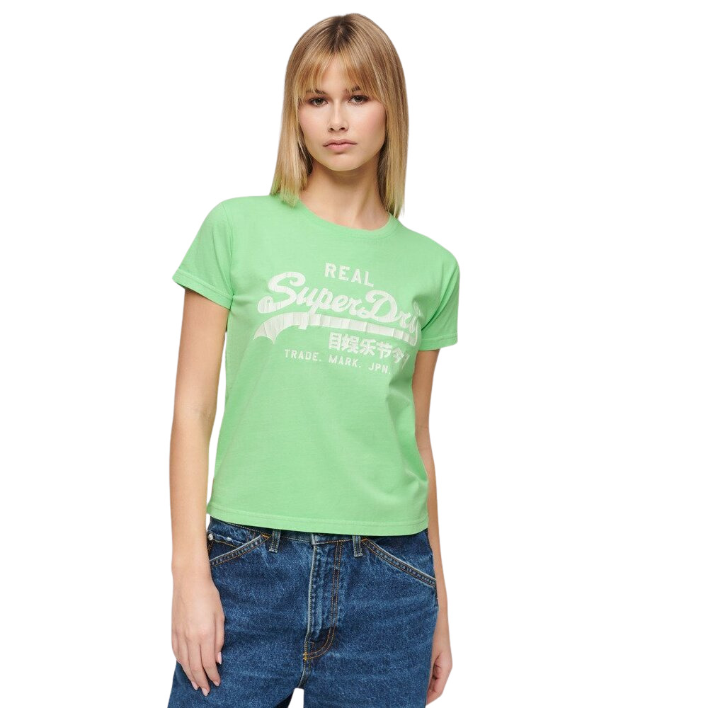 5063068233372 - Eng anliegendes T-Shirt mit Neonmotiv Damen Superdry