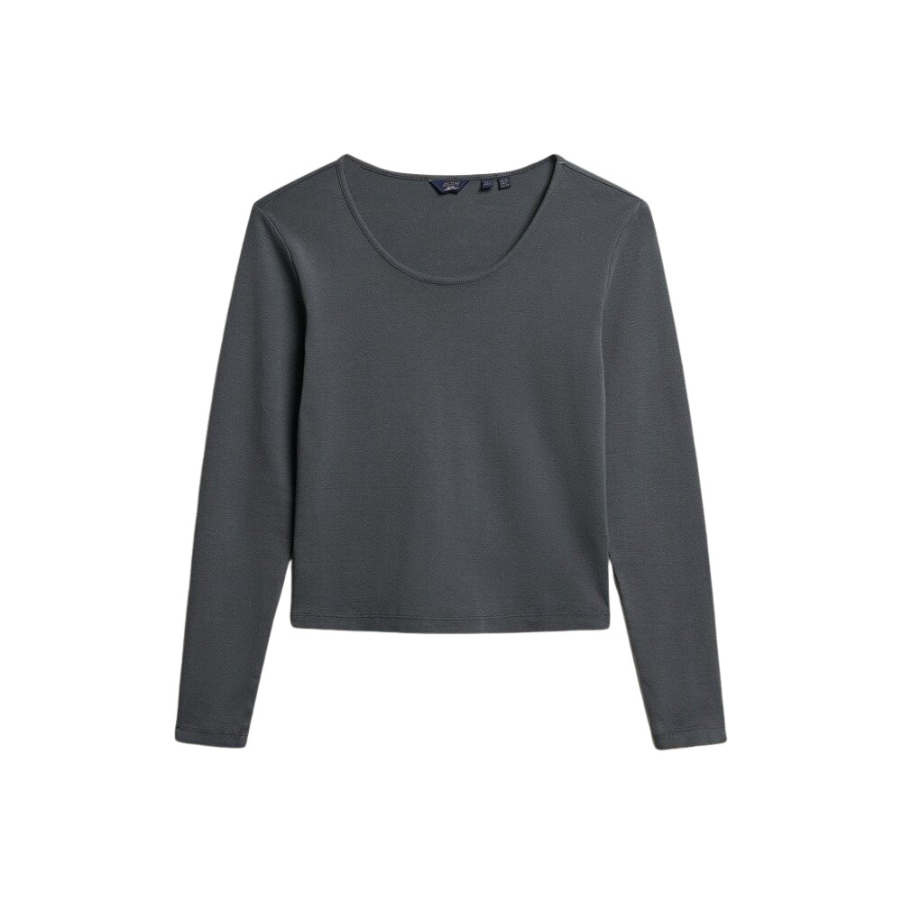 5063068603748 - Langarm-T-Shirt mit feinem Rippenstrick und weitem Ausschnitt für Damen Superdry