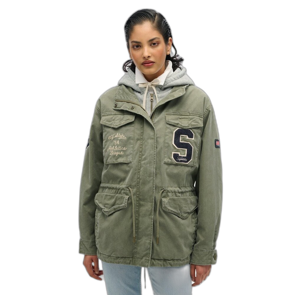 5063068616694 - Damen Sweatjacke mit bestickter Militärkapuze Superdry