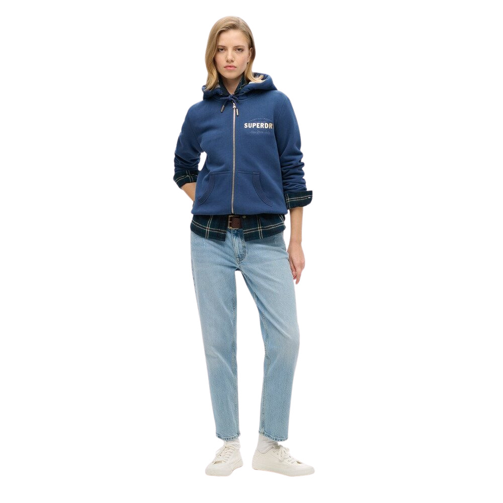 5063068643430 - Damen Zip-Hoodie mit metallic Logo Luxe