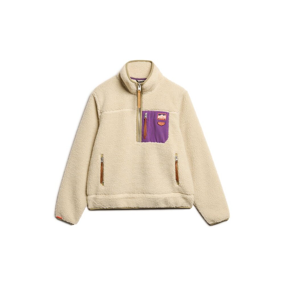 5063068645632 - Damen Fleecejacke mit halbem Reißverschluss Vintage