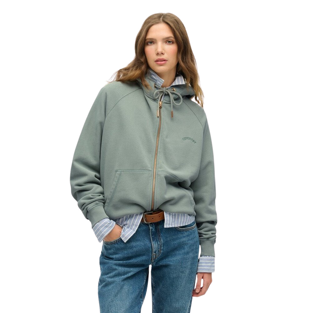 5063068652449 - Damen Zip-Hoodie mit Raglanärmeln Logo Essential