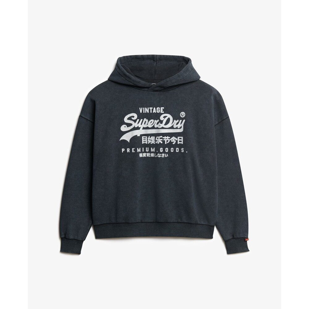 5063068669782 - Metallic-Kapuzen-Sweatshirt Damen Vintage Logo