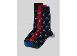 5063184907737 - Socken mit Motiv-Stitching im 3er-Pack