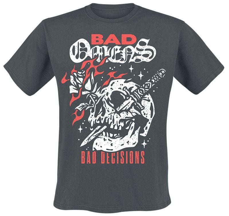 5063609337989 - Bad Decisions Skull T-Shirt dunkelgrau in 3XL 5063609337989 - Bad Decisions Skull T-Shirt dunkelgrau in 3XL