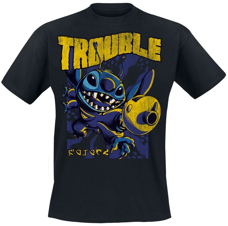 5063609355136 - Big Trouble Stitch T-Shirt schwarz in XXL 5063609355136 - Big Trouble Stitch T-Shirt schwarz in XXL