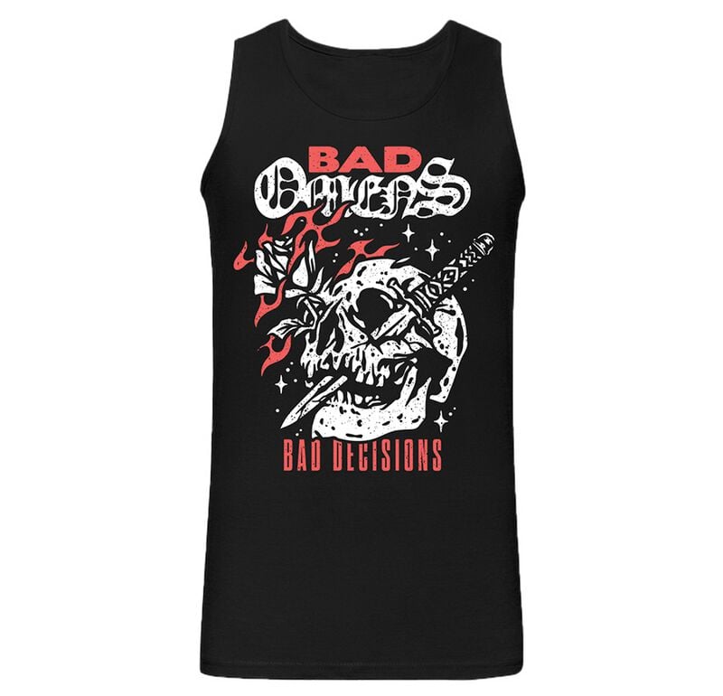 5063609385522 - Bad Decision Skull With Knife Tank-Top schwarz in S 5063609385522 - Bad Decision Skull With Knife Tank-Top schwarz in S