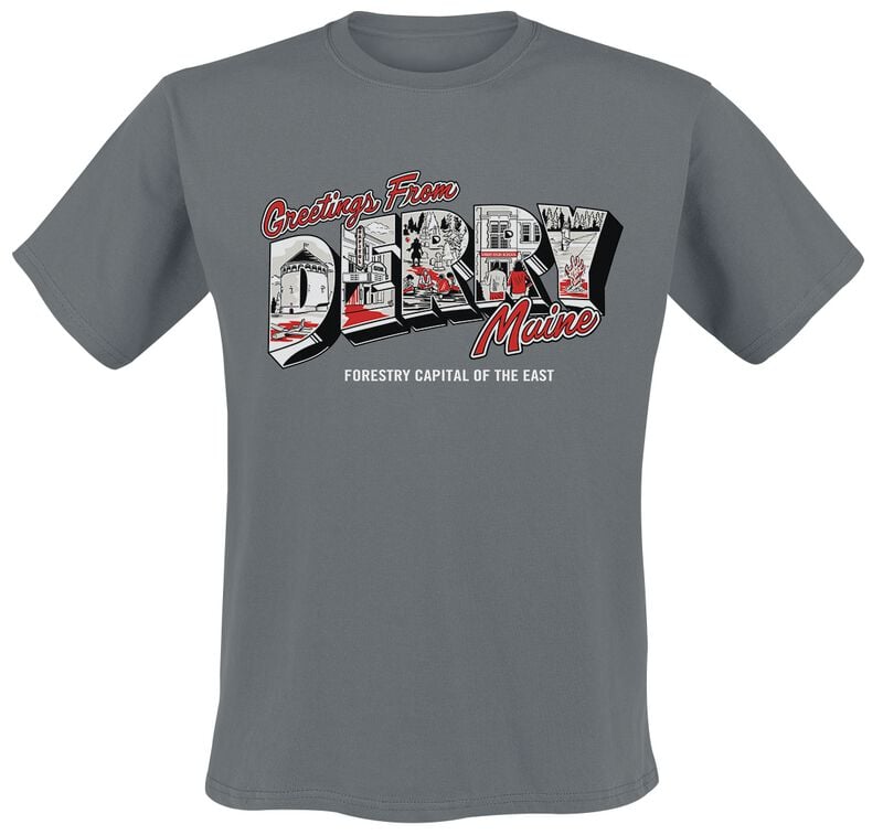5063609721986 - Welcome To Derry Greetings T-Shirt charcoal in 3XL