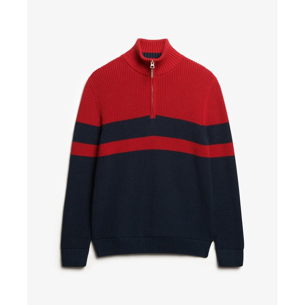 5063634066137 - Pull oversize rayé en coton à col zippé femme Classic