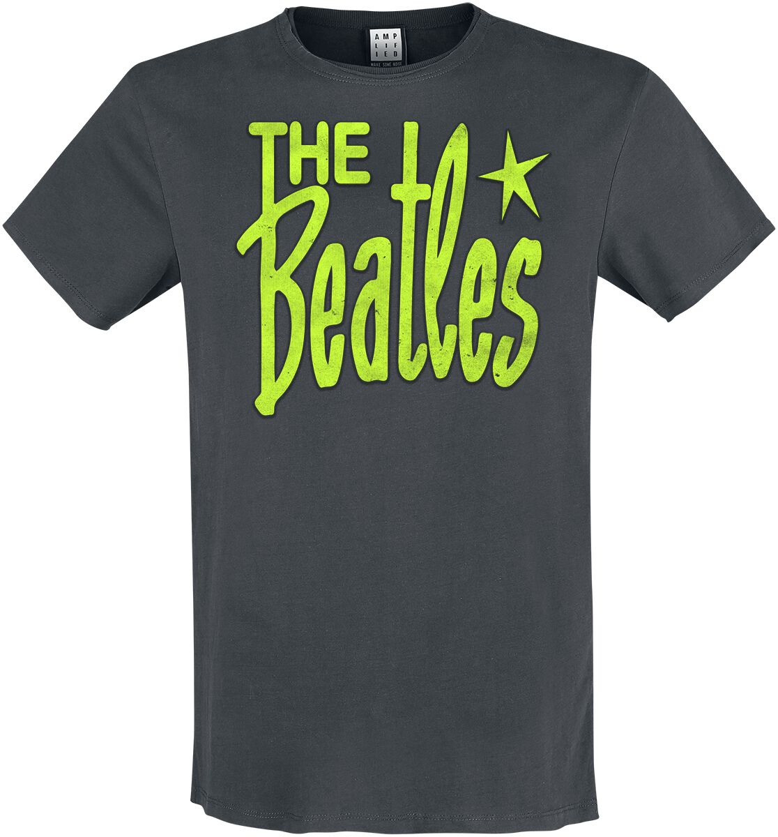 5063666000512 - Amplified Collection - Retro Logo Neon Green T-Shirt charcoal in M 5063666000512 - Amplified Collection - Retro Logo Neon Green T-Shirt charcoal in M
