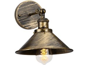 5065812986909 - Wandleuchte Vintage Industrielle Wandlampe aus Metall mit Ø22cm Lampenschirm für Schlafzimmer Wohnzimmer Esszimmer (Bronze)