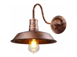 5080300191665 - Industriell Wandleuchte in Hat Form Metall E27 Innenleuchte Vintage 26cm Lüster für Küche Wohnzimmer Schlafzimmer Badezimmer Bar Rost