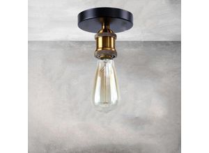 5080300213664 - Axhup - Deckleuchte Vorrichtung Retro Deckenlampe Edison E27 Lampenfassung Lampensockel Halter für Wohnzimmer Schlafzimmer (Bronze)