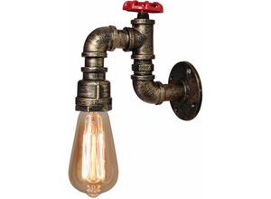 5080300223366 - Axhup - Wandleuchte Kerze Vintage Industrielle Retro Wasserrohr Wandlampe Art Lampe Decor für Wohnzimmer Esszimmer Bar Café - Bronze