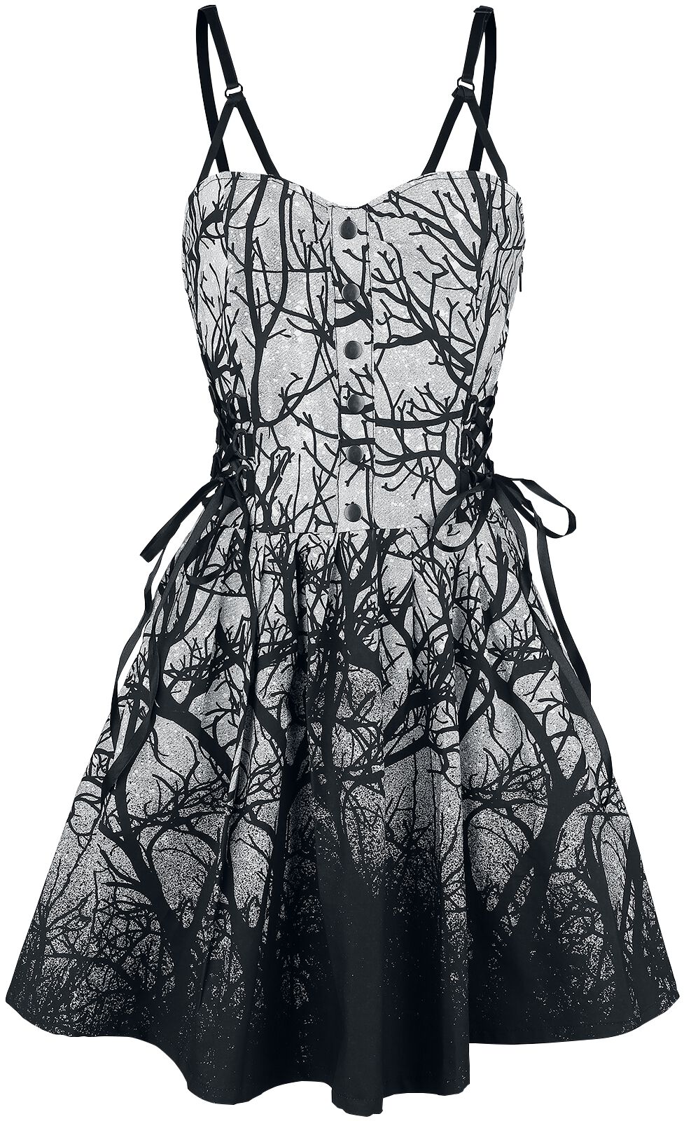 5081944371109 - Forest Dress Mittellanges Kleid schwarz in M 5081944371109 - Forest Dress Mittellanges Kleid schwarz in M