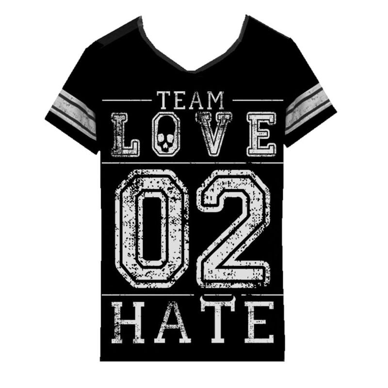 5081944440270 - Team Love To Hate Varsity T T-Shirt schwarz weiß in S