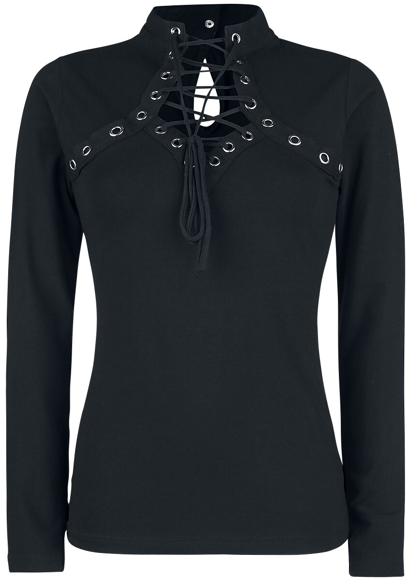 5081944446593 - Amoret Top Langarmshirt schwarz in S