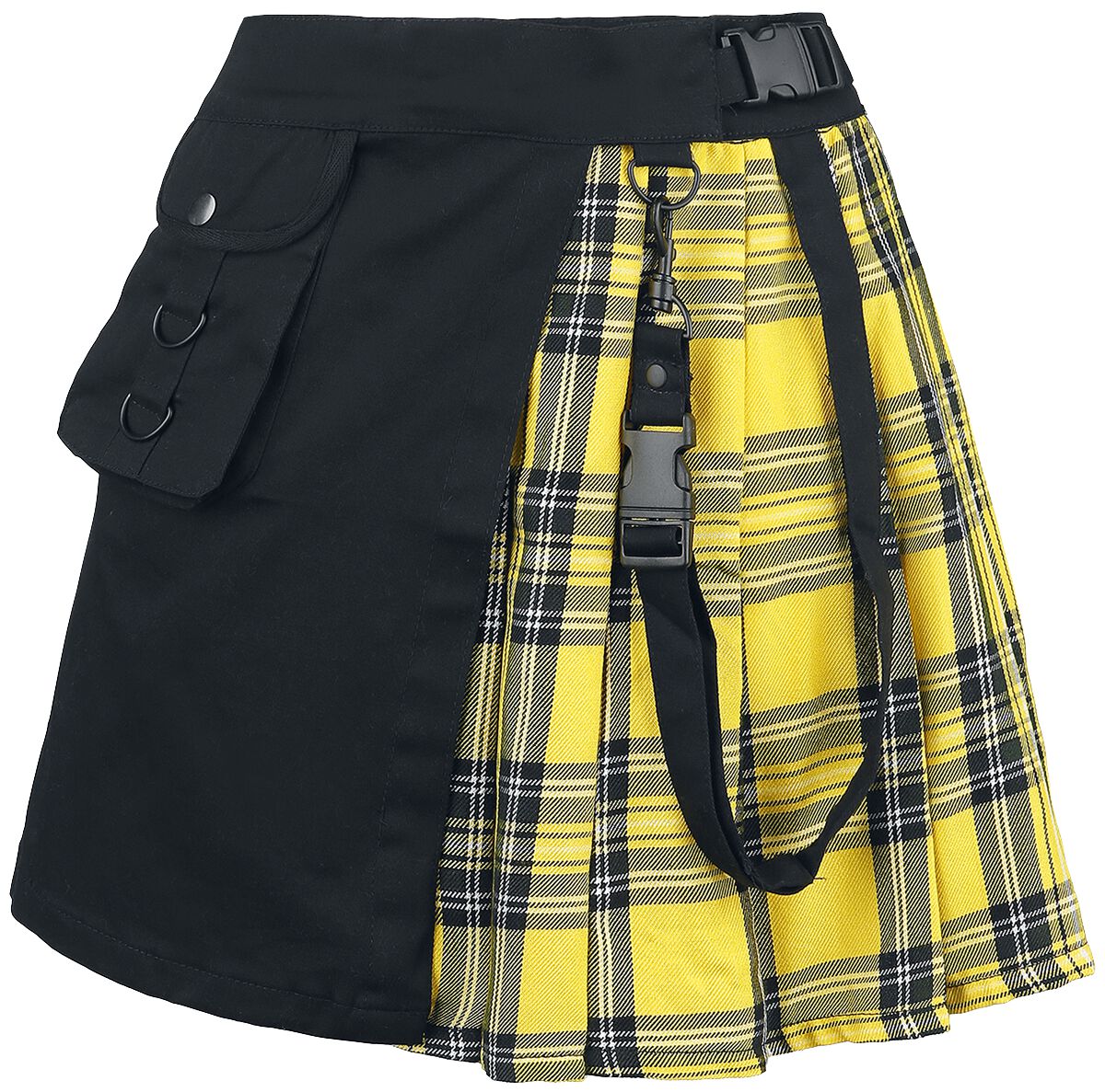 5081944465433 - Infinity Skirt Kurzer Rock schwarz gelb in L