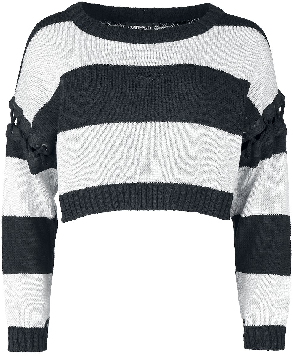 5081944501704 - Hypnosis Top Strickpullover schwarz weiß in XS 5081944501704 - Hypnosis Top Strickpullover schwarz weiß in XS