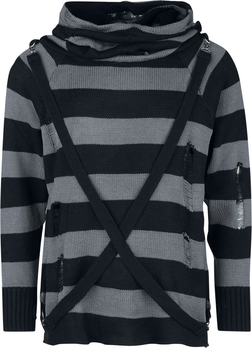 5081944550719 - Adlai Jumper Strickpullover grau schwarz in XXL