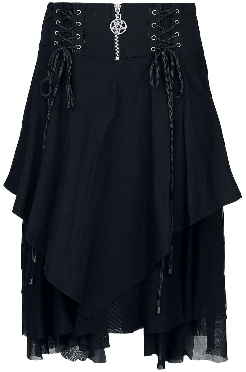5081944561098 - Mali Skirt Mittellanger Rock schwarz in XXL