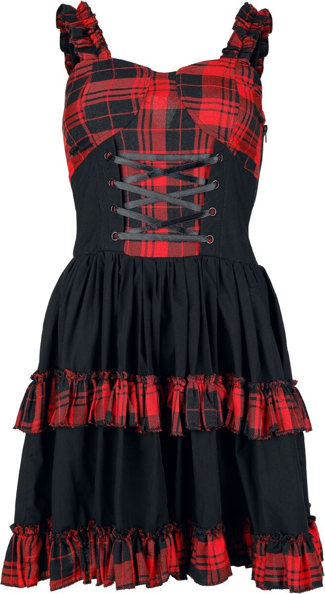 5081944562941 - Parisa Dress Kurzes Kleid schwarz rot in M 5081944562941 - Parisa Dress Kurzes Kleid schwarz rot in M