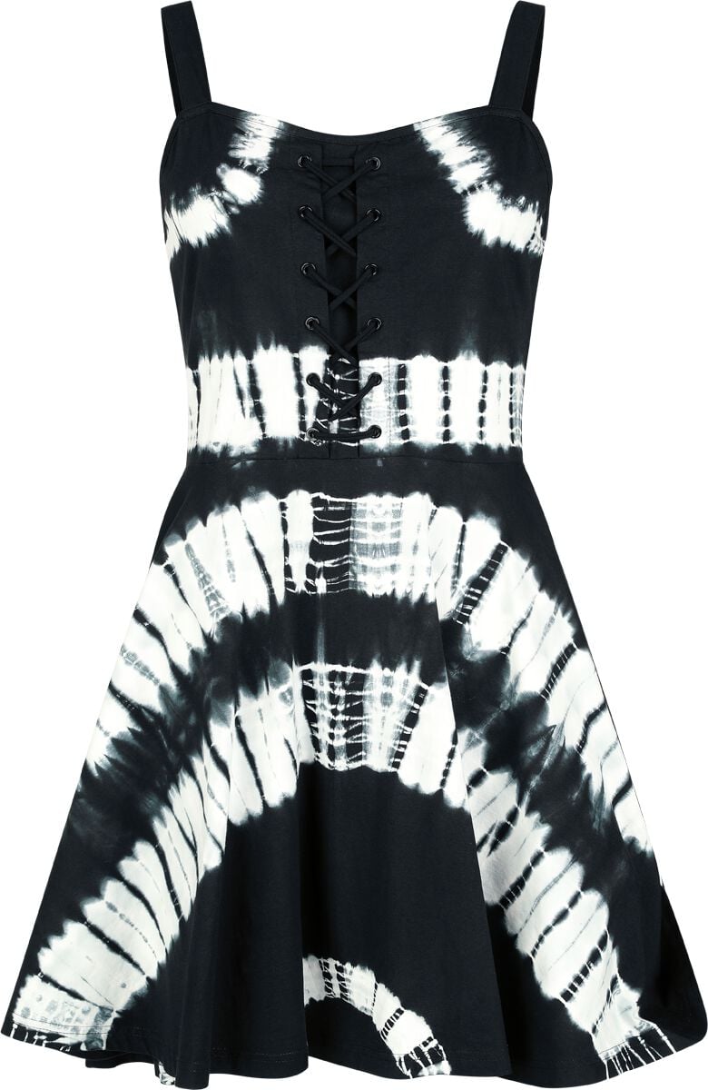 5081944563269 - Isley Dress Ladies Mittellanges Kleid schwarz weiß in XS