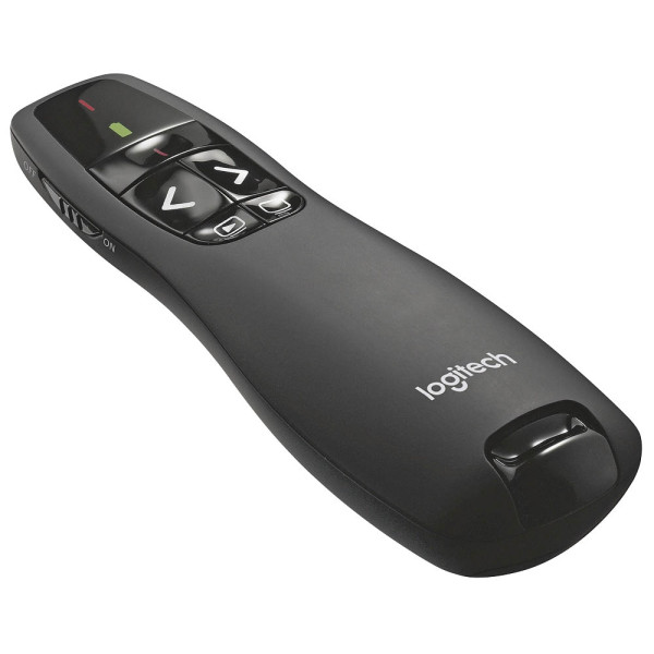 5099206018112 - Logitech® Wireless Presenter R400 roter Laserpointer Klasse 2 Reichweite bis 15 m USB-Empfänger Kunststoff schwarz inkl Batterien & Reiseetui