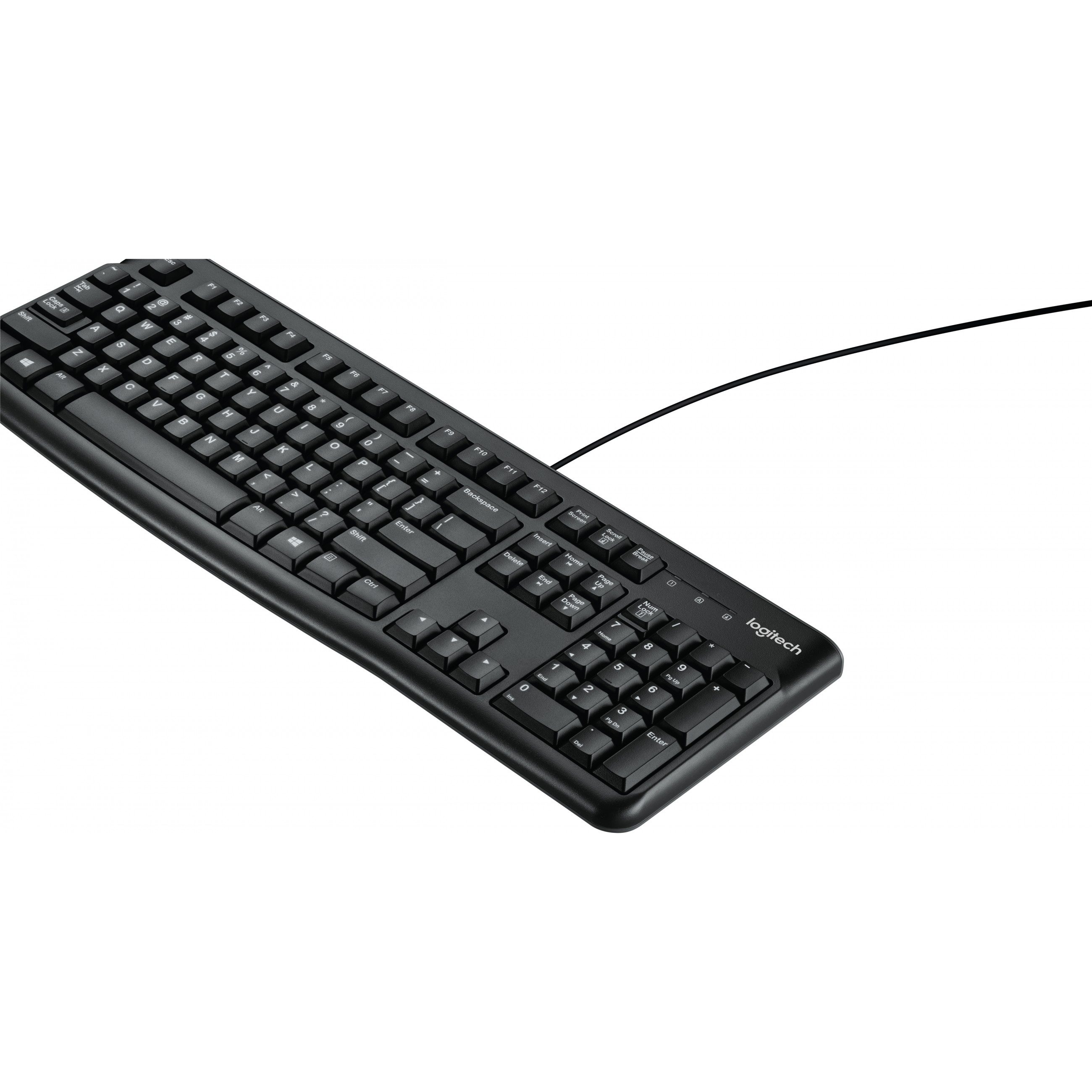 5099206020917 - Logitech K120 Corded Keyboard Tastatur Büro USB QWERTY US International Schwarz