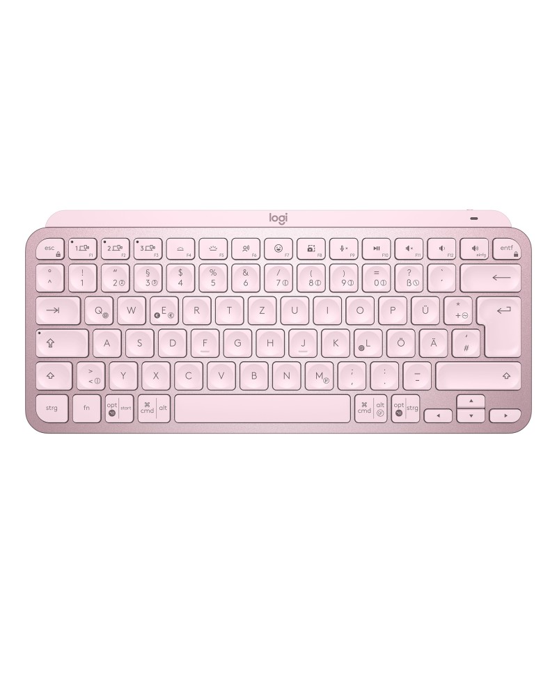 5099206098855 - MX Keys Mini Bluetooth® Tastatur Deutsch QWERTZ Rose Beleuchtet Geräuscharme Tasten Multipair-Funktion Wiederaufladbar