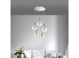 5212017401861 - Pendelleuchte Filo in Transparent und Gold G9 5-flammig - transparent - Nova Luce