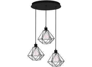5212017402356 - Pendelleuchte Pietra in Schwarz E27 3-flammig - black - Nova Luce