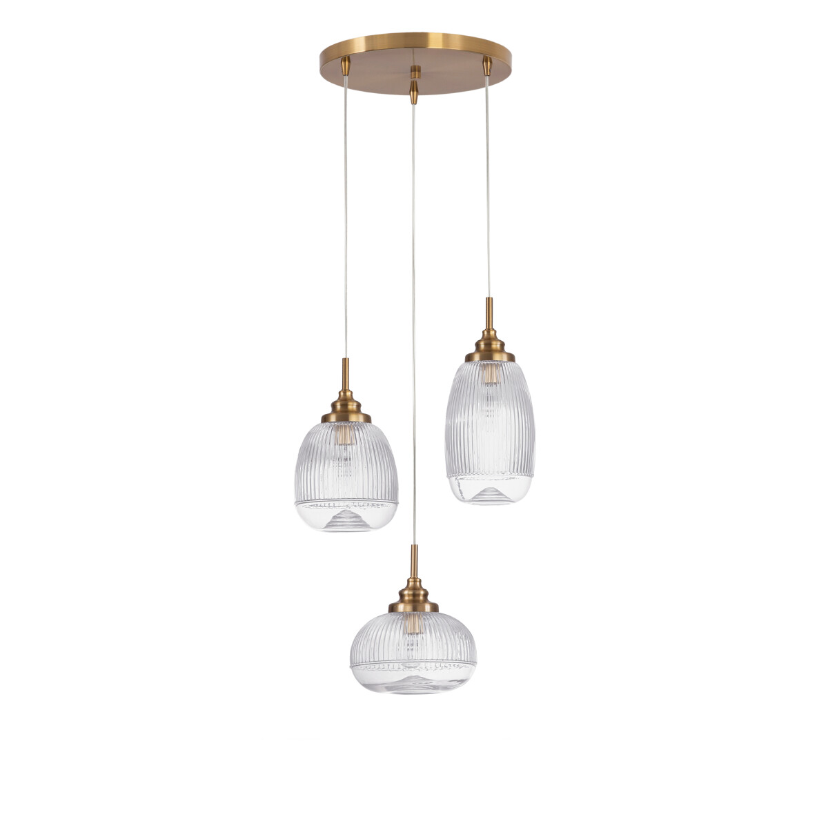 5212017419378 - Pendelleuchte Mond in Transparent und Gold E14 - transparent - Nova Luce