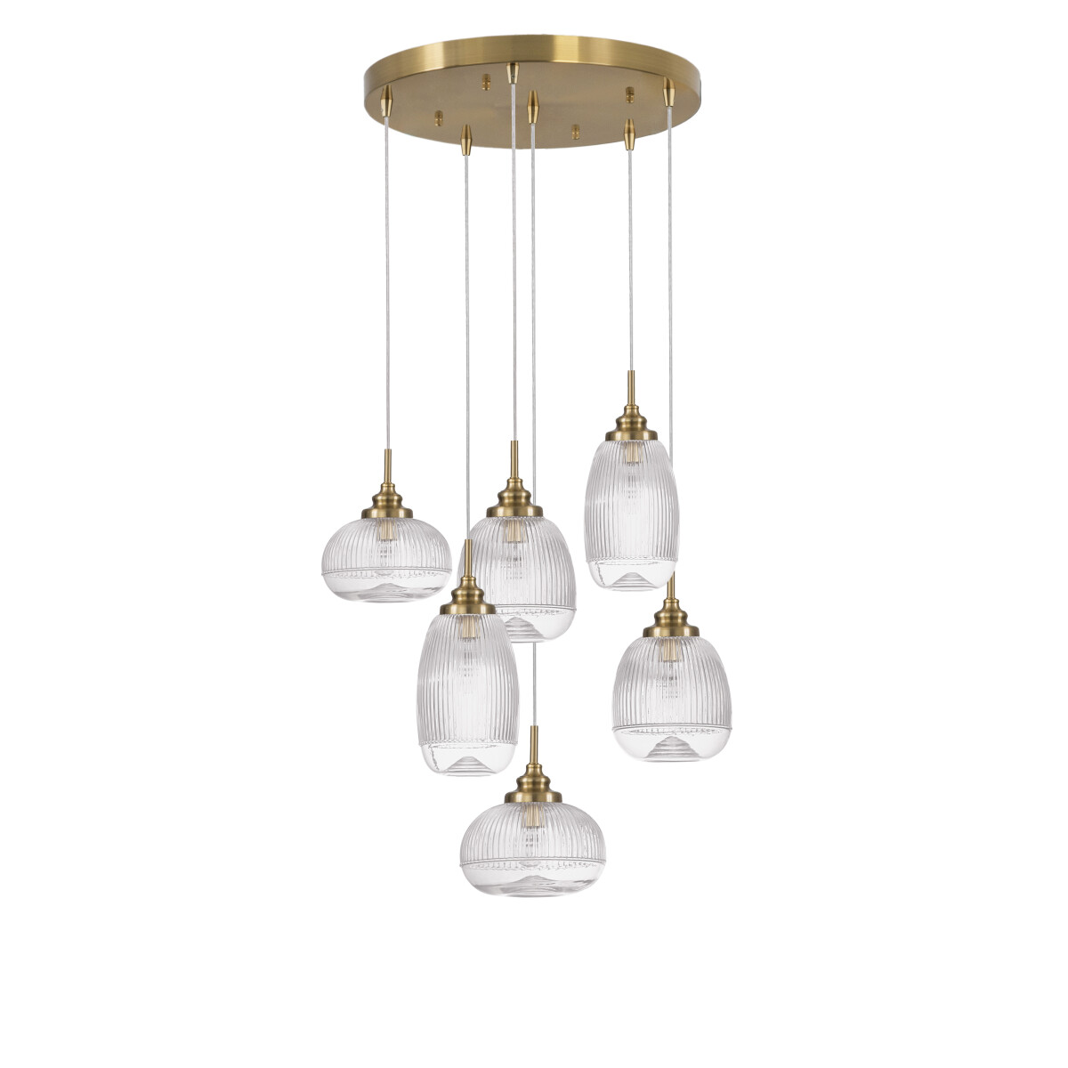 5212017419385 - Pendelleuchte Mond in Transparent und Gold-satiniert - transparent - Nova Luce