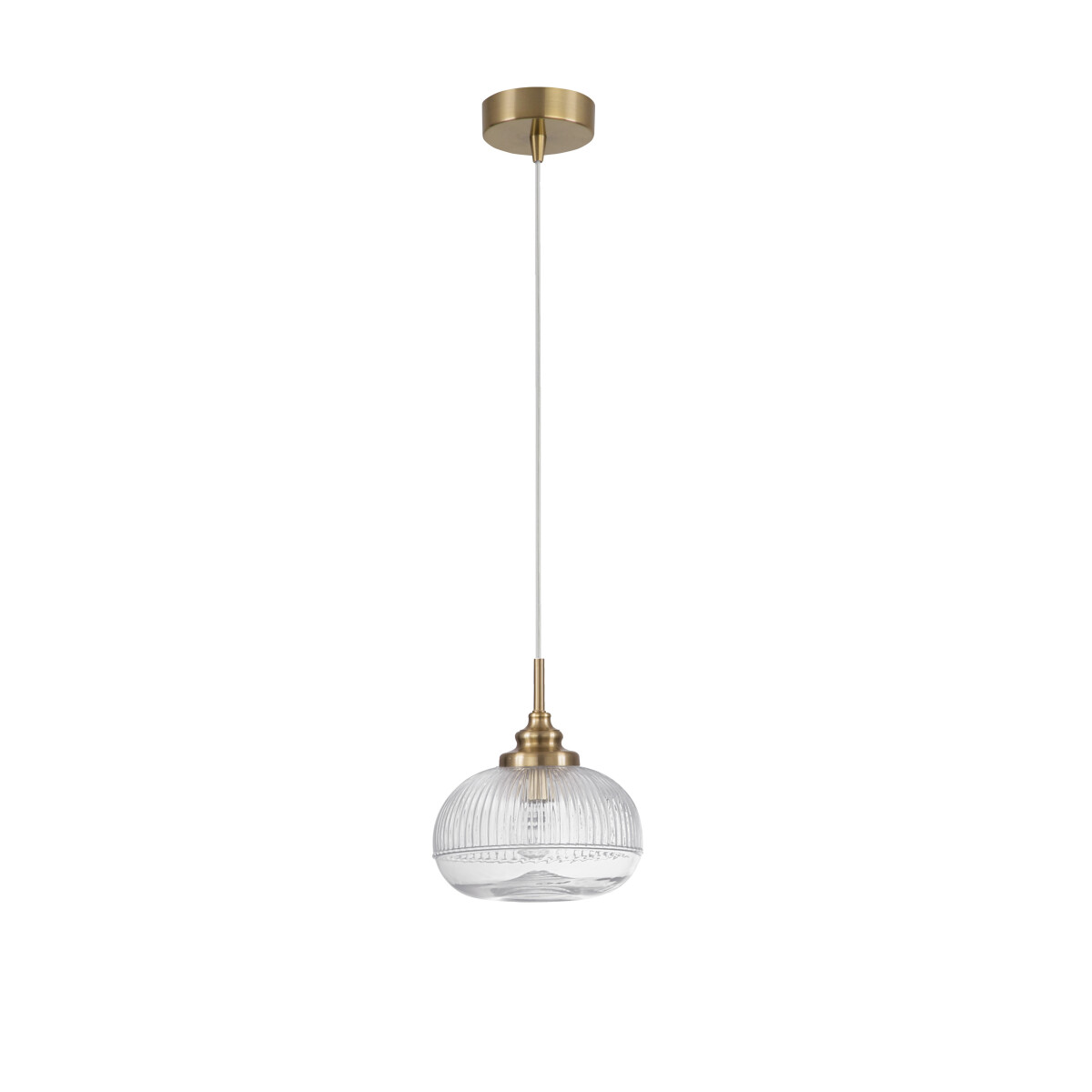 5212017419422 - Nova Luce Pendelleuchte Mond in Transparent und Gold E14 180mm - transparent