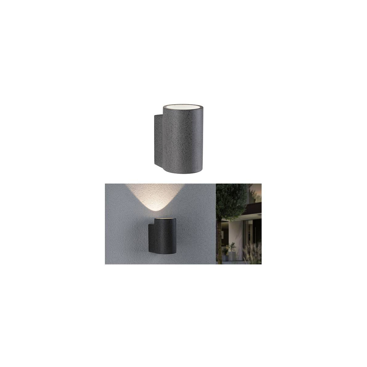 5212017427380 - LED Außenwandleuchte Concrea IP65 110x135mm 3000K 68W 300lm 230V Schwarzer Sandstein Beton 5212017427380 - LED Außenwandleuchte Concrea IP65 110x135mm 3000K 68W 300lm 230V Schwarzer Sandstein Beton