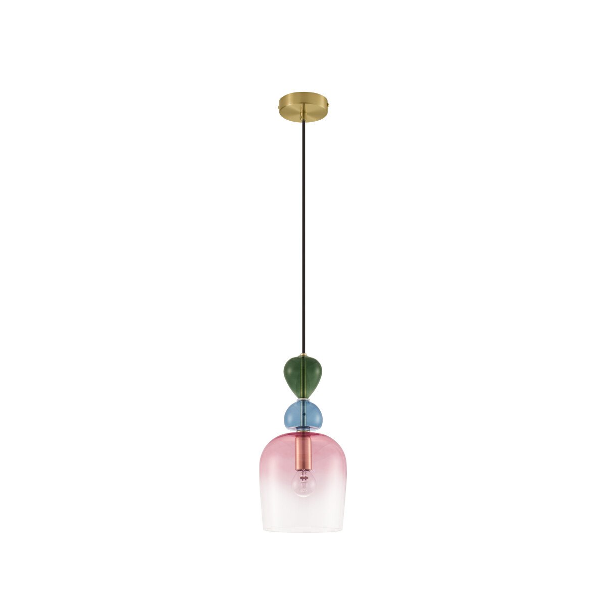 5212017434197 - Pendelleuchte Murano in Rosa und Blau E14 - red - Nova Luce